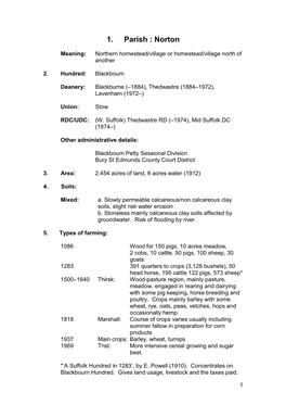 1. Parish : Norton