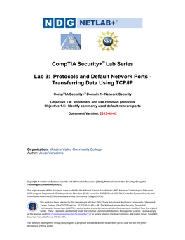 Lab 3: Protocols and Default Network Ports - Transferring Data Using TCP/IP