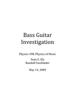 Bass Guitar Investigation