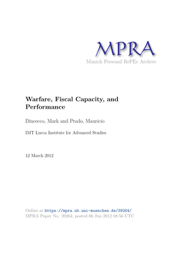 Warfare, Fiscal Capacity, and Performance