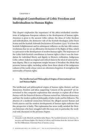 Ideological Contributions of Celtic Freedom and Individualism to Human Rights