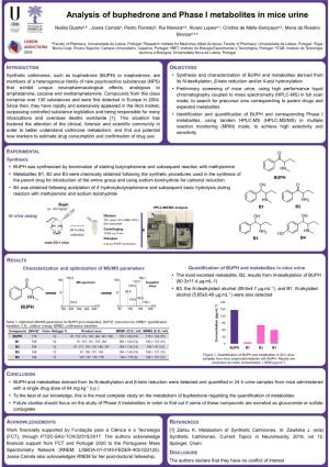 Analysis of Buphedrone and Phase I Metabolites in Mice Urine
