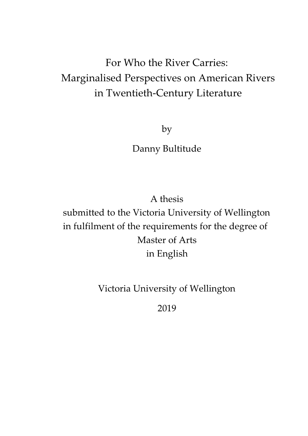 Marginalised Perspectives on American Rivers in Twentieth