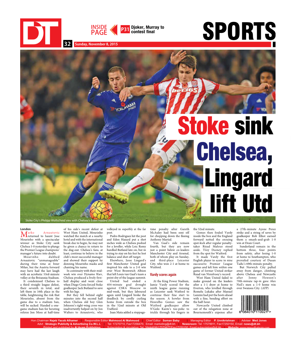 SPORTS 2432 Sunday, November 8, 2015