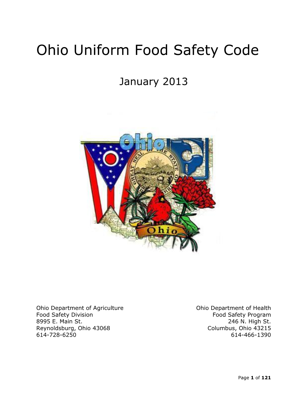 Ohio Uniform Food Safety Code 2013