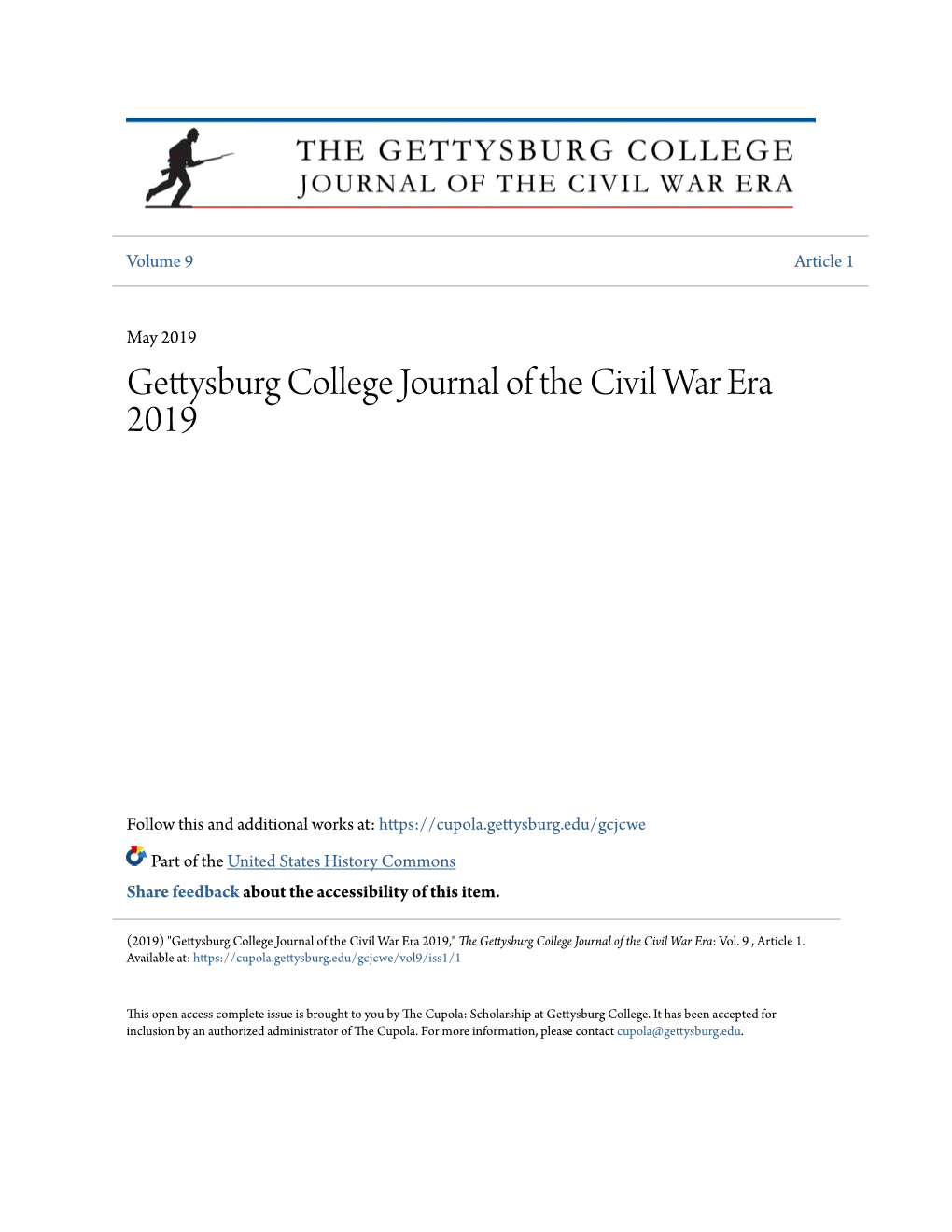 Gettysburg College Journal of the Civil War Era 2019