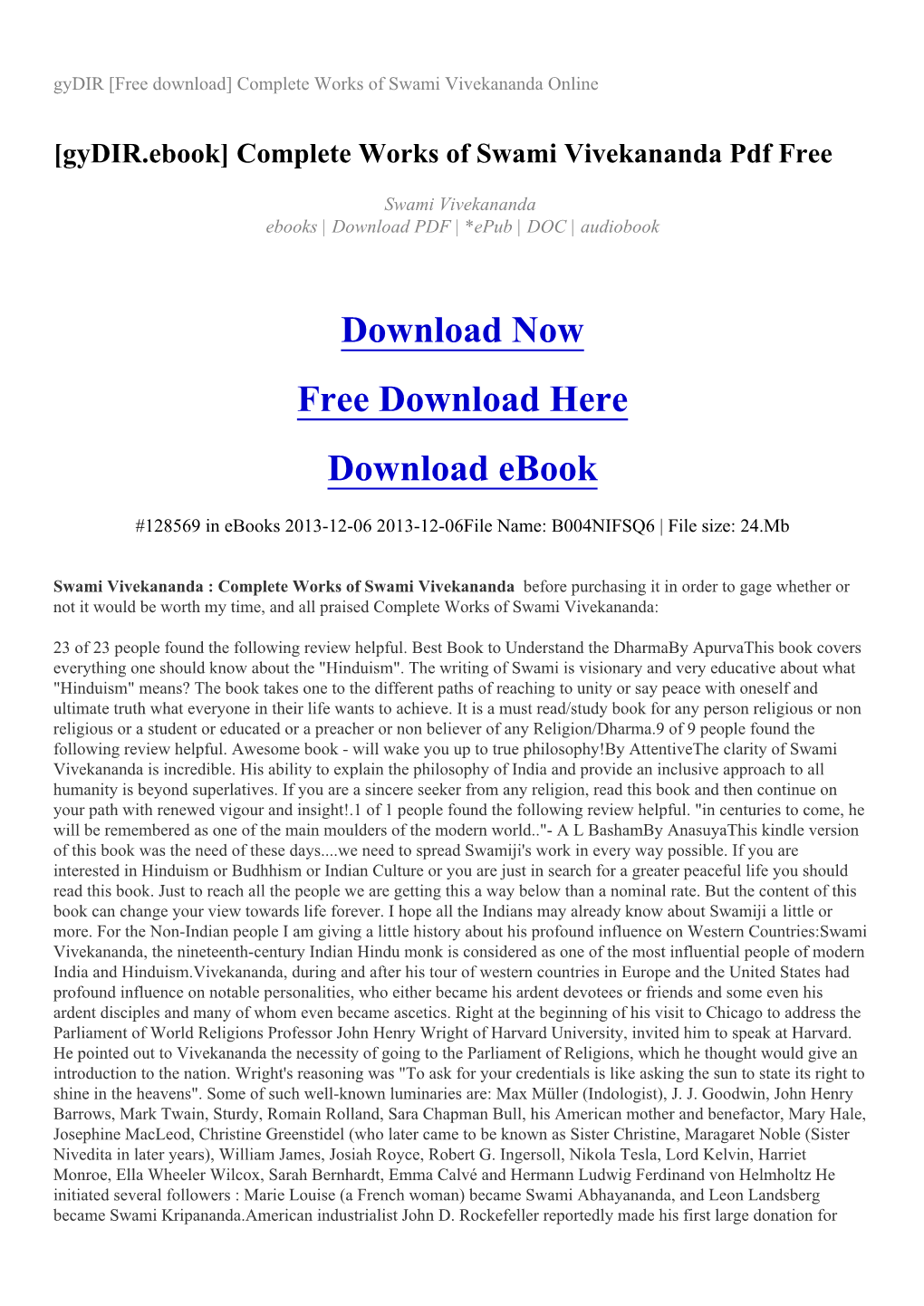 Complete Works of Swami Vivekananda Online