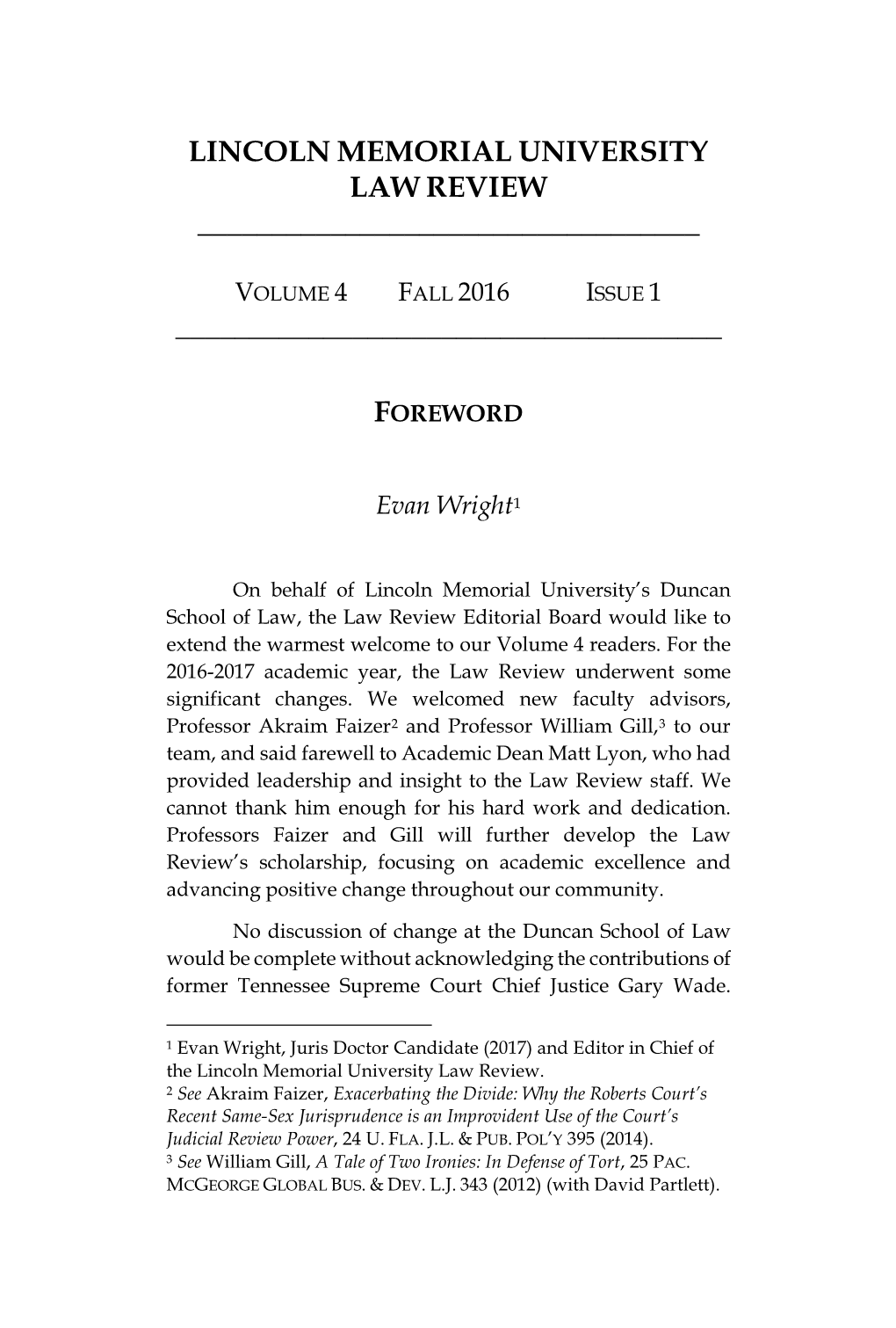 LMU Law Review Volume 4 Issue 1