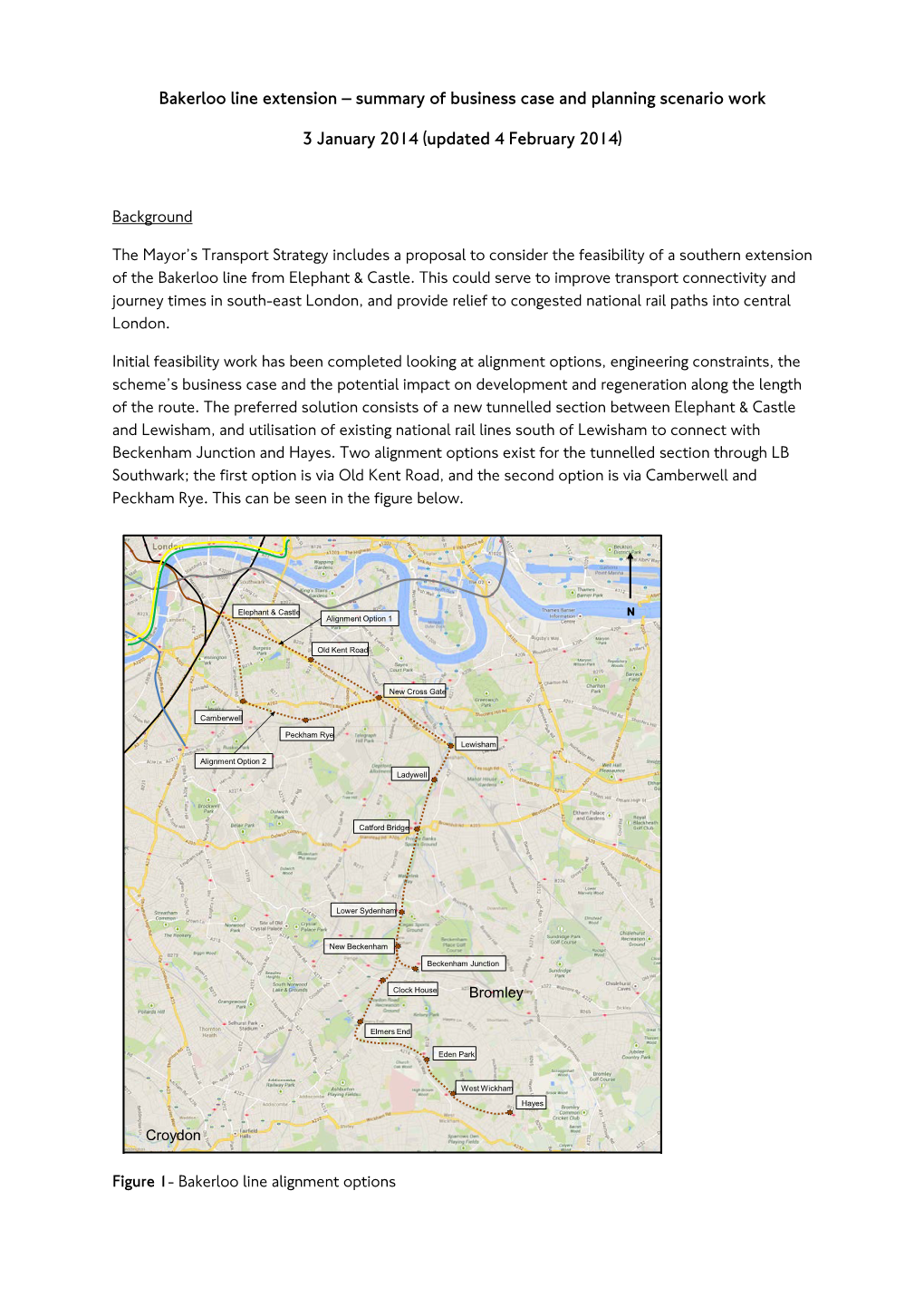 Bakerloo Line Extension – Summary of Business Case and Planning Scenario Work