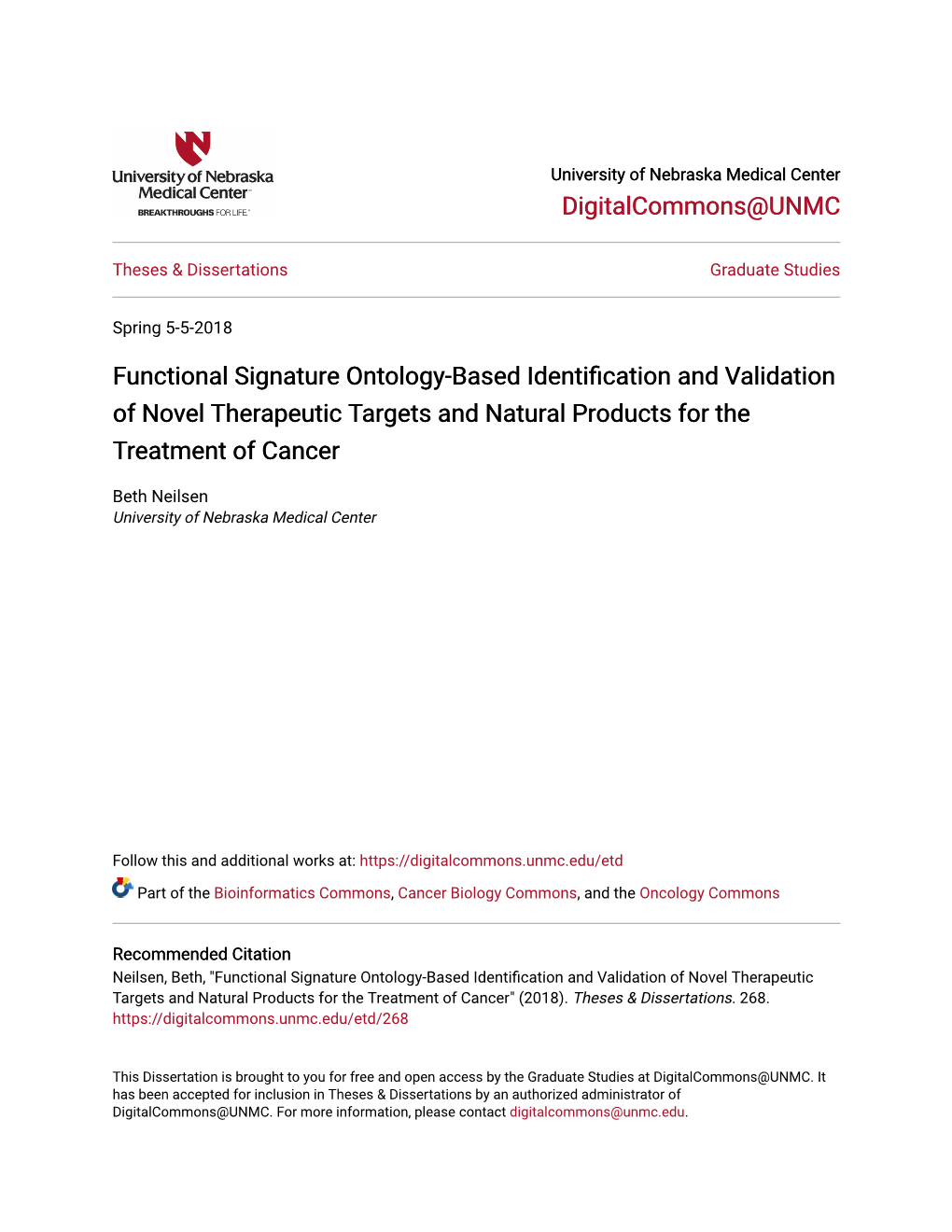 Functional Signature Ontology-Based Identification and Validation of Novel Therapeutic Targets and Natural Products for the Treatment of Cancer