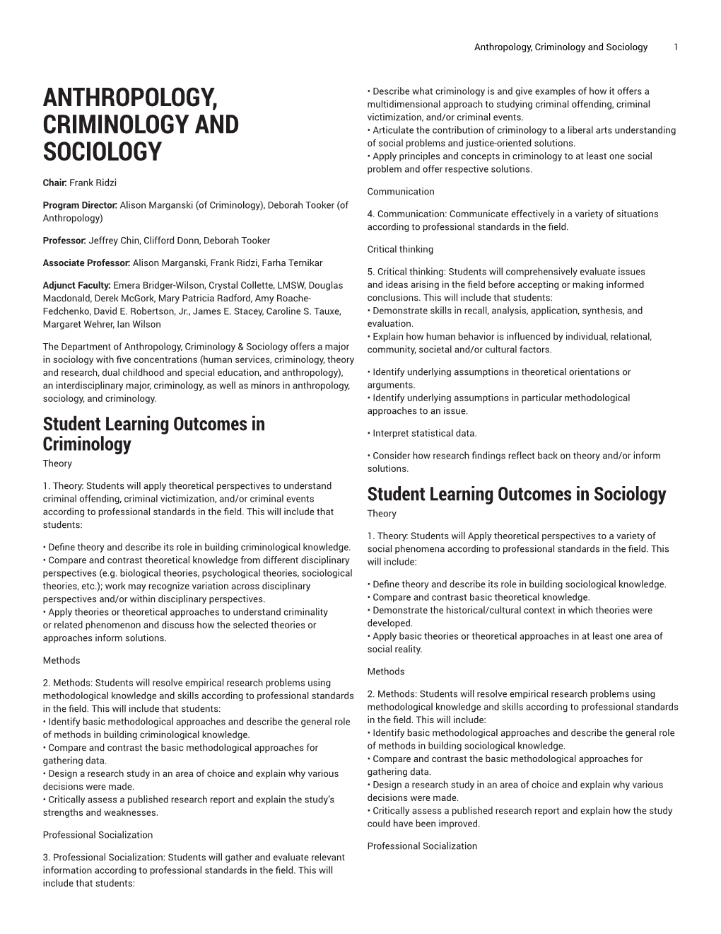 Anthropology, Criminology and Sociology 1