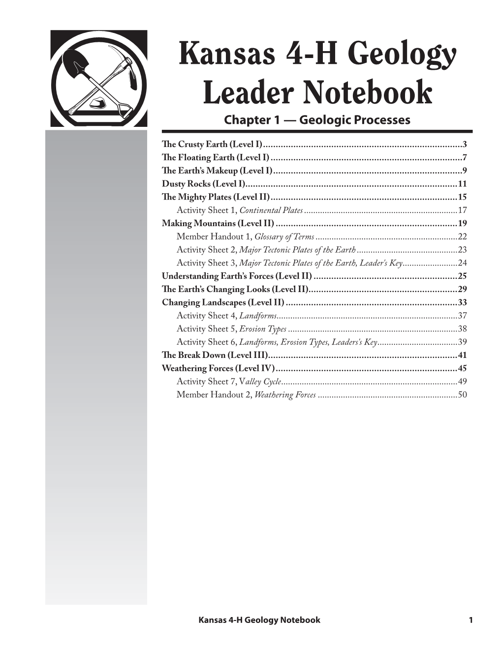 S149 Kansas 4-H Geology Leader Notebook Ch. 1