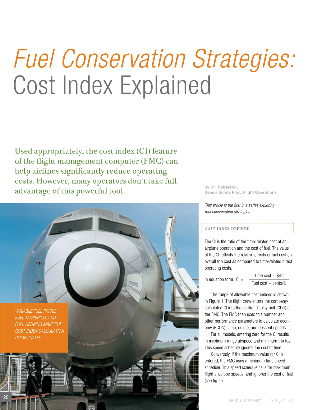 Fuel Conservation Strategies: Cost Index Explained