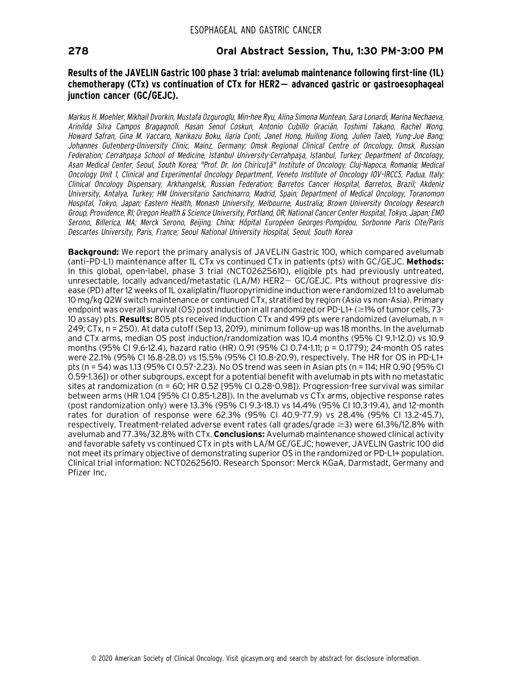 278 Oral Abstract Session, Thu, 1:30 PM-3:00 PM Results of The