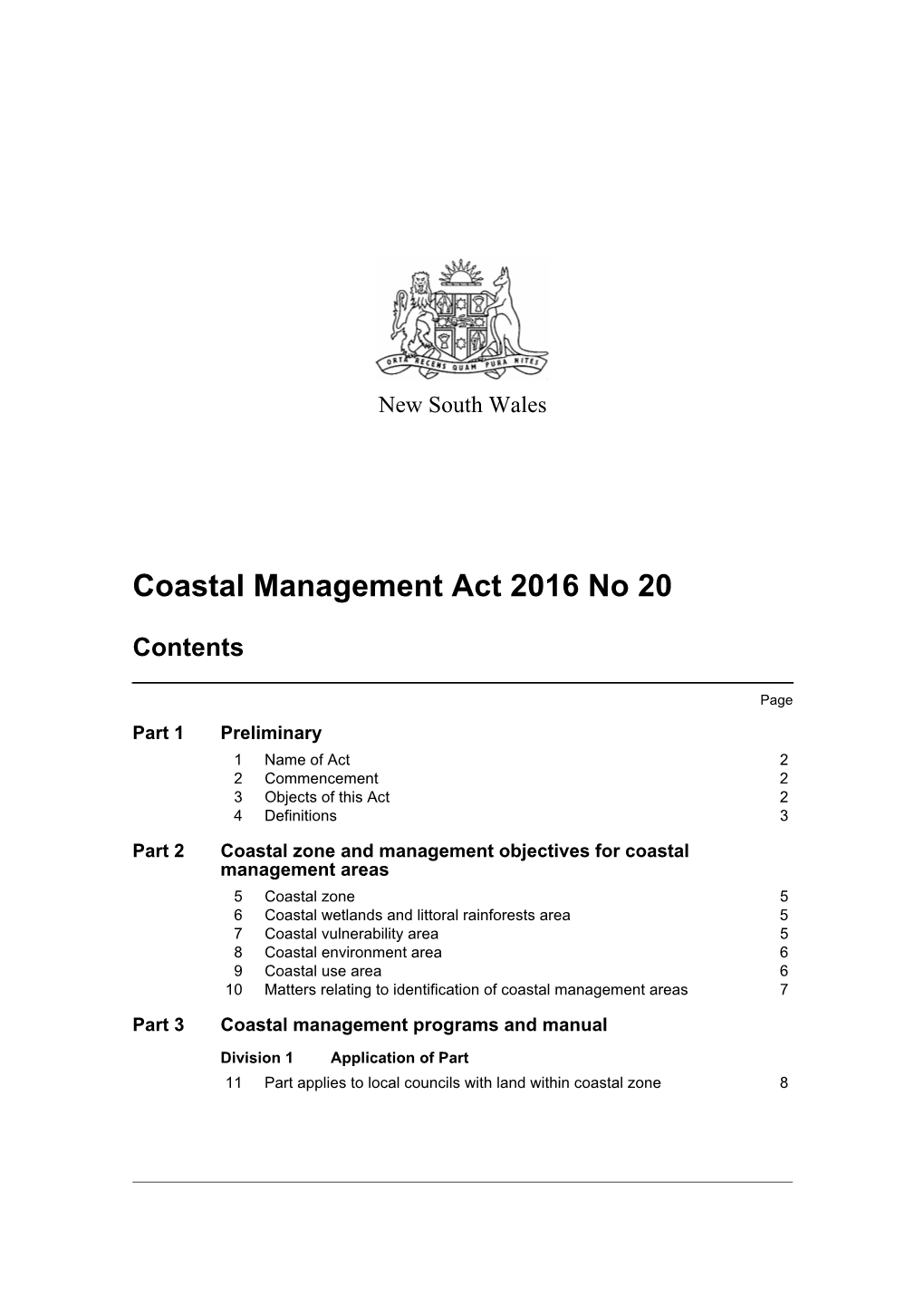 Coastal Management Act 2016 No 20