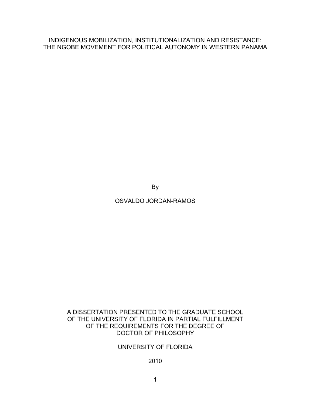 University of Florida Thesis Or Dissertation Formatting Template