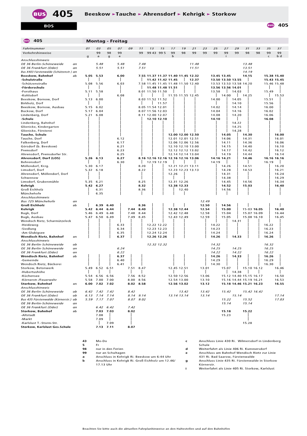 Fahrplan Bus 405 Im Pdf-Format