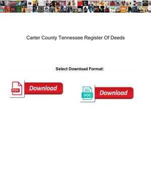 Carter County Tennessee Register of Deeds