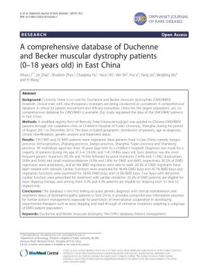 A Comprehensive Database of Duchenne and Becker Muscular