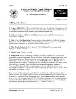 ORDER JO 7400.10C Air Traffic Organization Policy