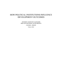 How Political Institutions Influence Development Outcomes