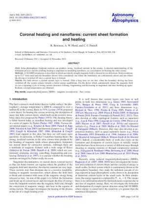 Coronal Heating and Nanoflares: Current Sheet Formation and Heating