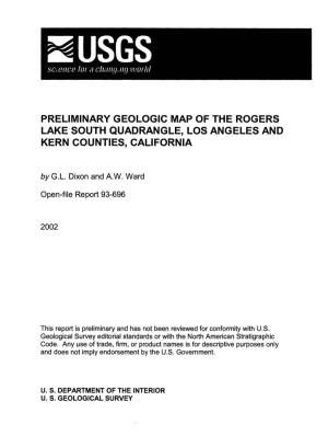 Preliminary Geologic Map of the Rogers Lake South Quadrangle, Los Angeles and Kern Counties, California