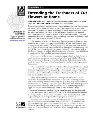 Extending the Freshness of Cut Flowers at Home