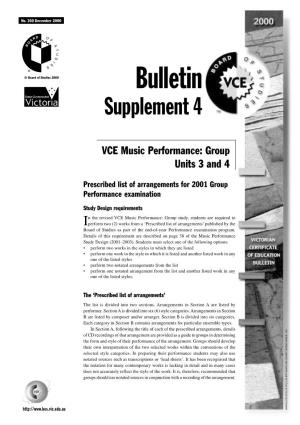 December 2000 VCE Bulletin