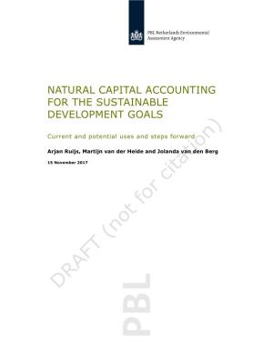 Natural Capital Accounting for the Sustainable