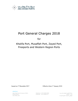 Port General Charges 2018