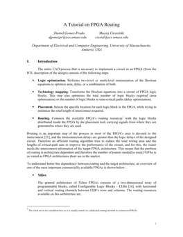 FPGA/Routing Tutorial