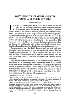 Tort Liability of Governmental Units and Their Officers