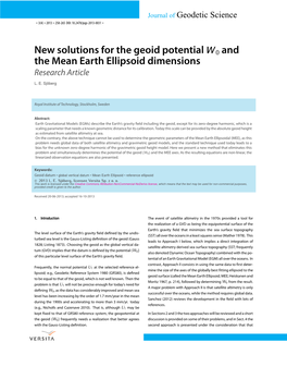 New Solutions for the Geoid Potential W0 and the Mean Earth Ellipsoid Dimensions