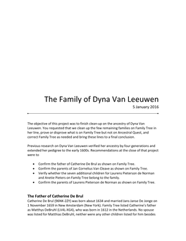 The Family of Dyna Van Leeuwen 5 January 2016