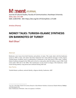 TURKISH-ISLAMIC SYNTHESIS on BANKNOTES of TURKEY Nail Elhan*