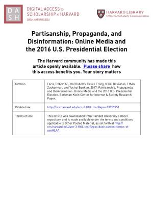 Online Media and the 2016 US Presidential Election