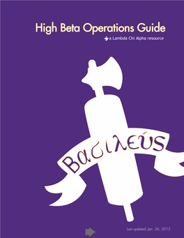 High Beta Operations Guide a Lambda Chi Alpha Resource