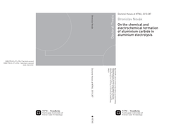 Aluminium På Carbideavhandlingen in Aluminium Electrolysis