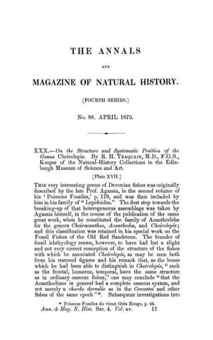 The Annals Magazine of Natural History