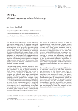 Mineral Resources in North Norway