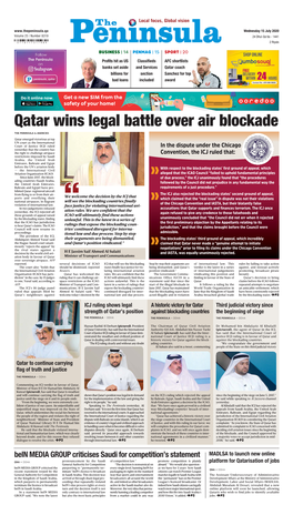 Qatar Wins Legal Battle Over Air Blockade