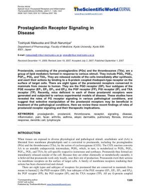 Prostaglandin Receptor Signaling in Disease