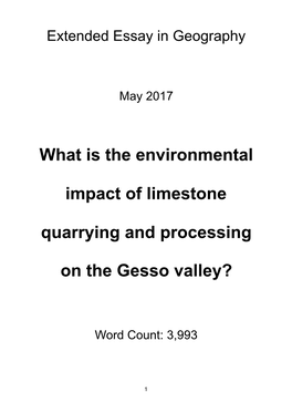 What Is the Environmental Impact of Limestone Quarrying and Processing