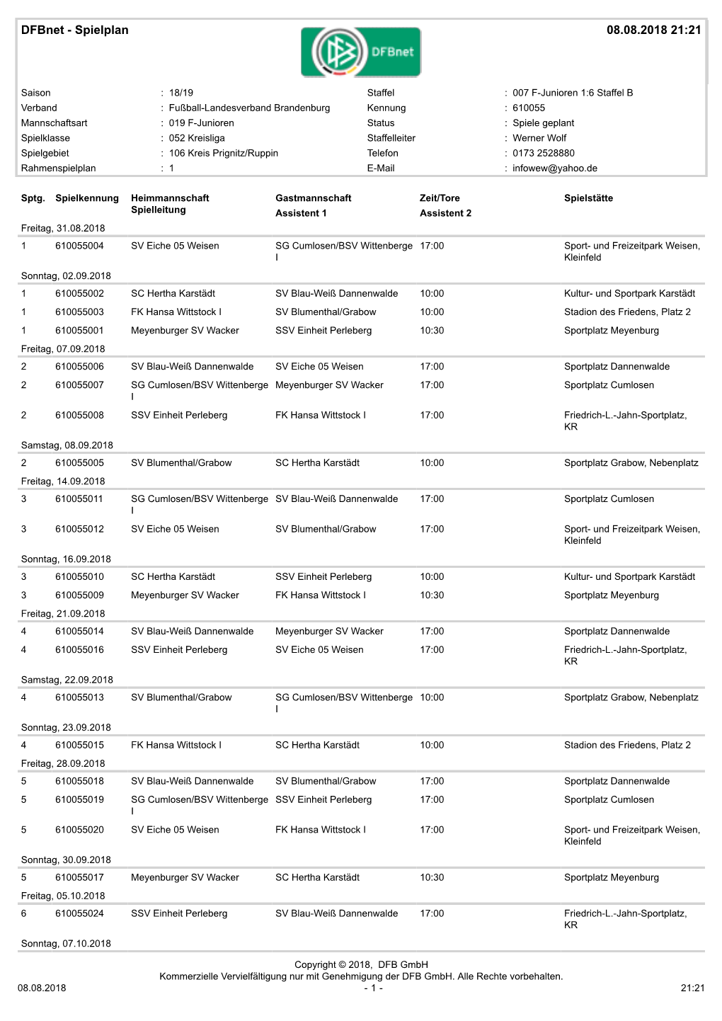 Dfbnet - Spielplan 08.08.2018 21:21