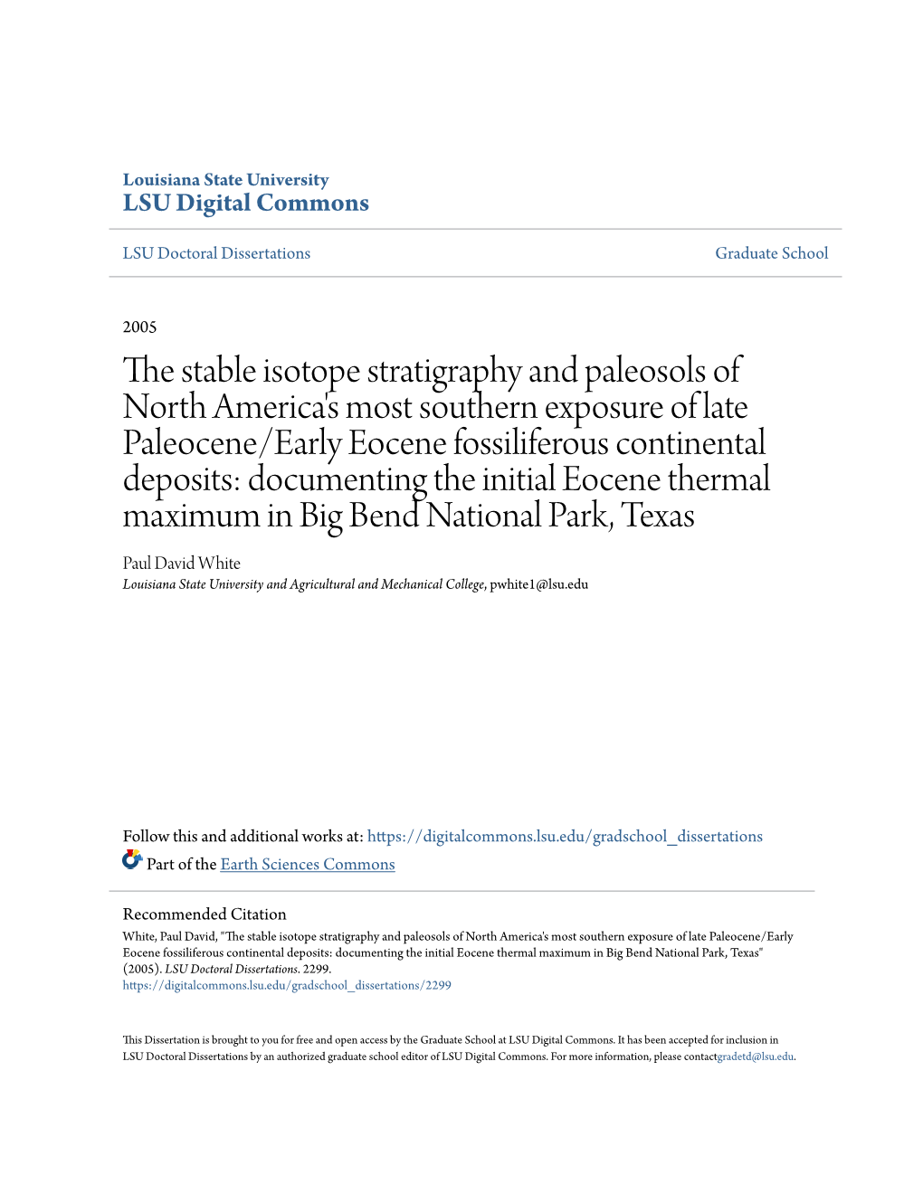 The Stable Isotope Stratigraphy and Paleosols of North America's Most