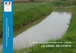 LE CANAL DE CAYEUX État De La Masse D’Eau