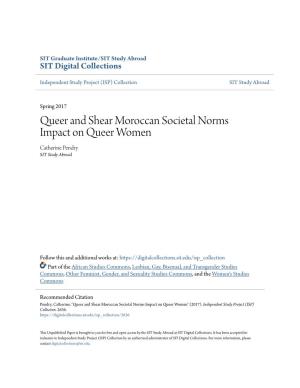 Queer and Shear Moroccan Societal Norms Impact on Queer Women Catherine Pendry SIT Study Abroad