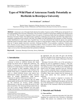 Asteraceae, Brawijaya University, Survey, Herbicides