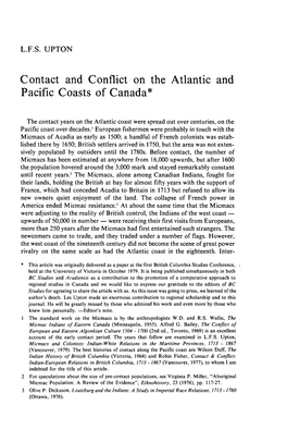 Contact and Conflict on the Atlantic and Pacific Coasts of Canada*